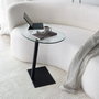 Hanah Home Fagioli - Mesa de centro negra con cristal templado